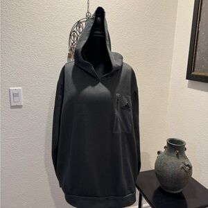 Adidas Men's Charcoal Grey Hoodie with Slit Pockets